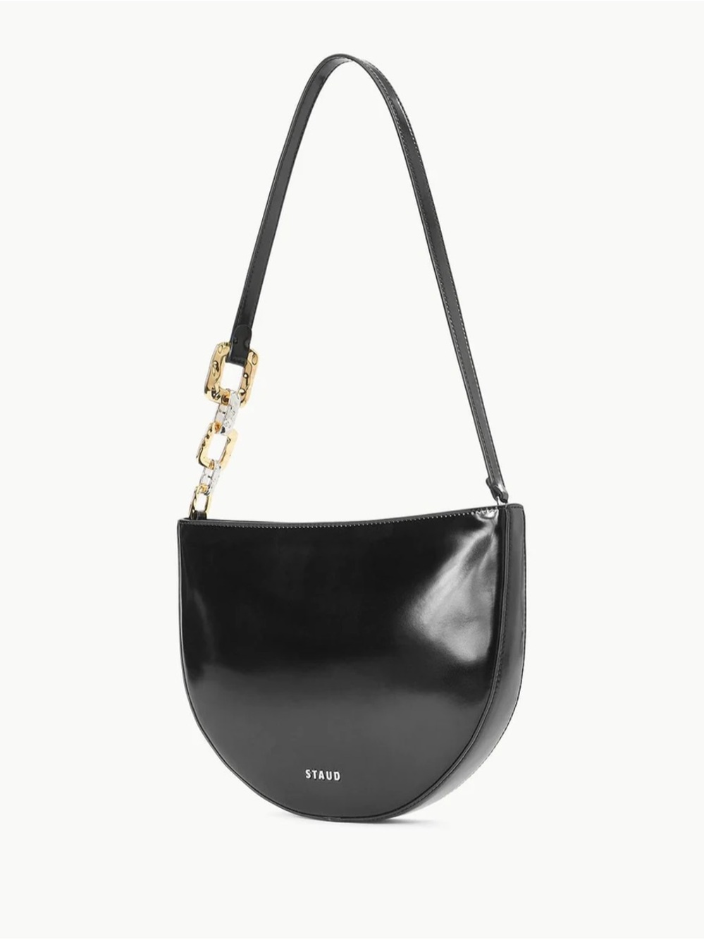 STAUD COLT Black Leather Shoulder Bag